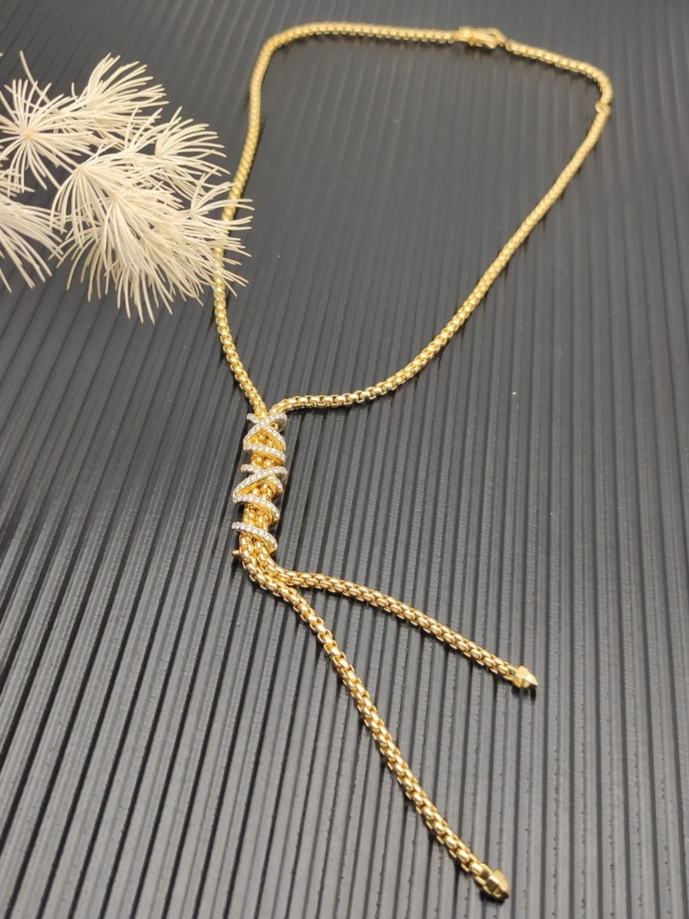 David Yurman Gold-Tone Adjustable Lariat Necklace -